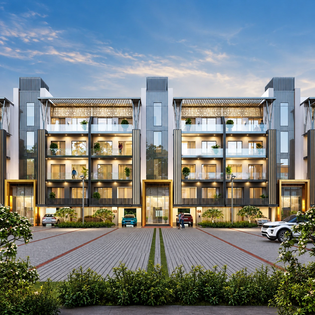 Smart World Orchard low-rise luxury residential apartments with glass balconies and contemporary architecture in Sector 61 Gurgaon