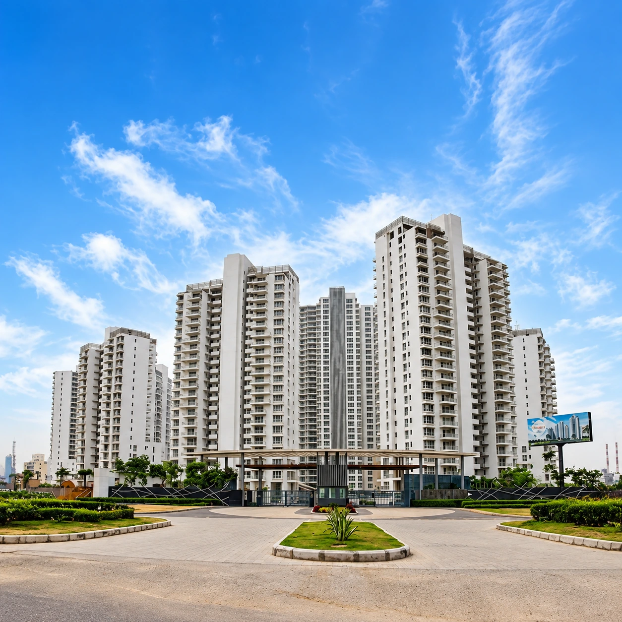 M3M Merlin luxury residential towers in Sector 106 Gurgaon featuring landscaped gardens and modern architecture