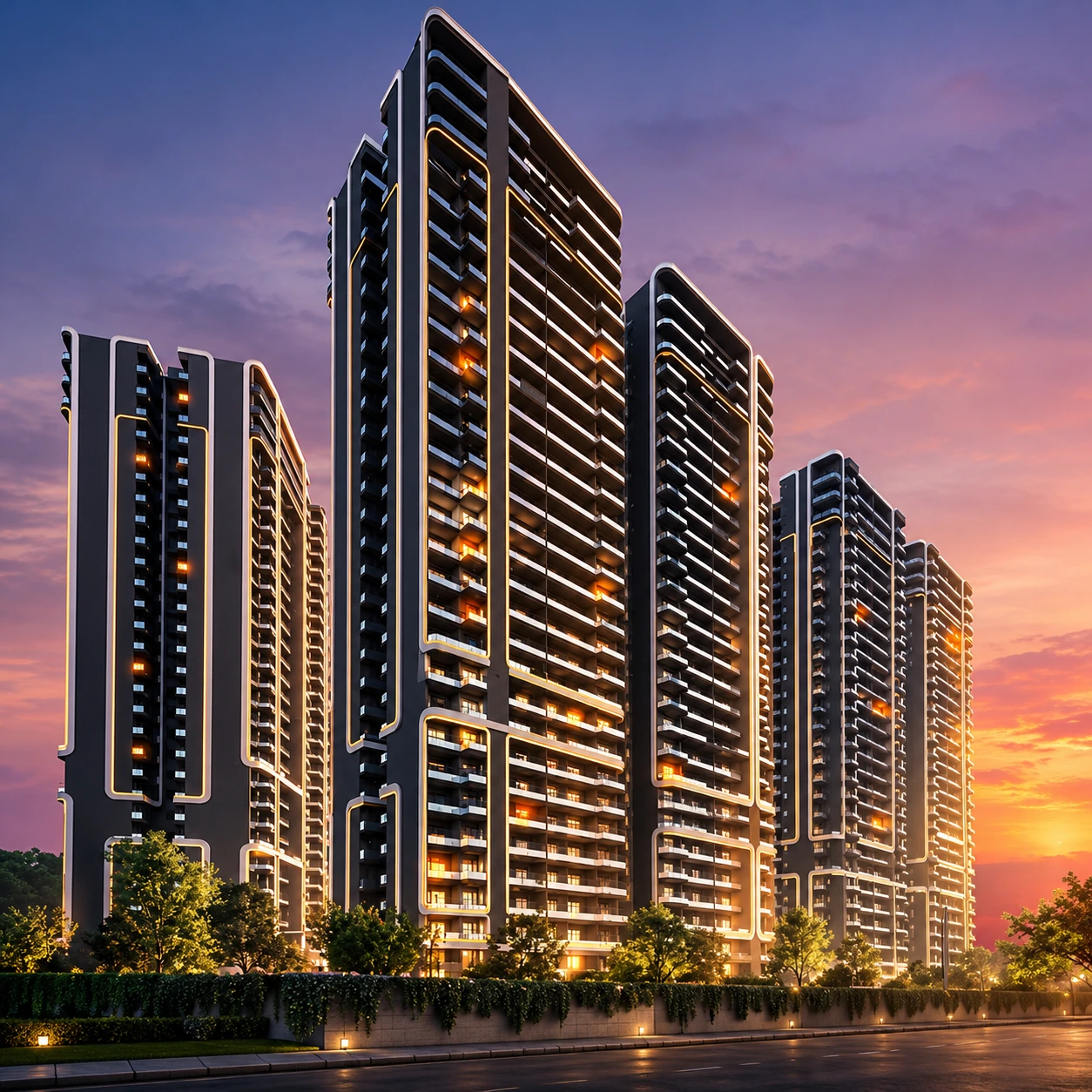 Smart World One DXP luxury high-rise residential apartments with swimming pool and landscaped gardens in Sector 113 Gurgaon