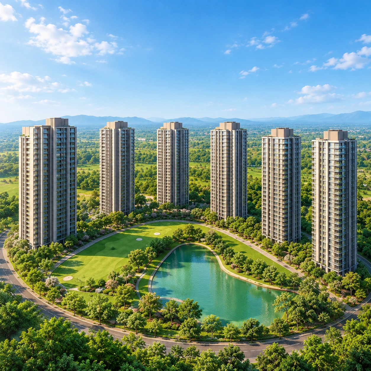 DLF Privana West Sector 76-77 Gurgaon luxury residential towers featuring modern architecture and green open spaces